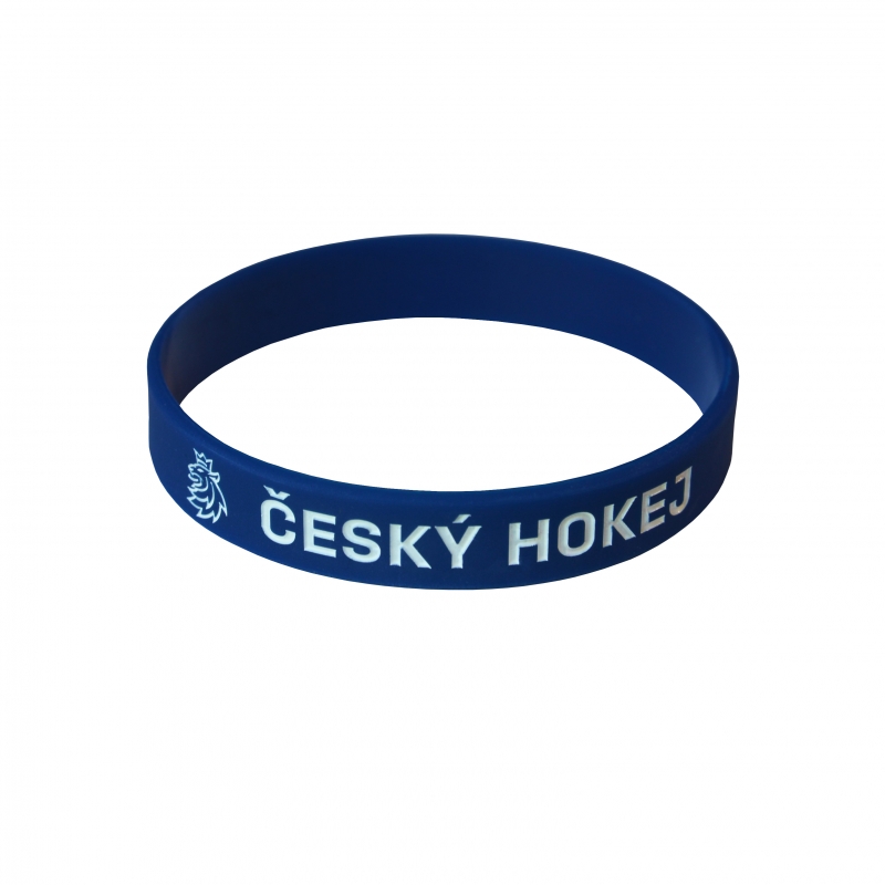 Silikonový náramek Český hokej modrý